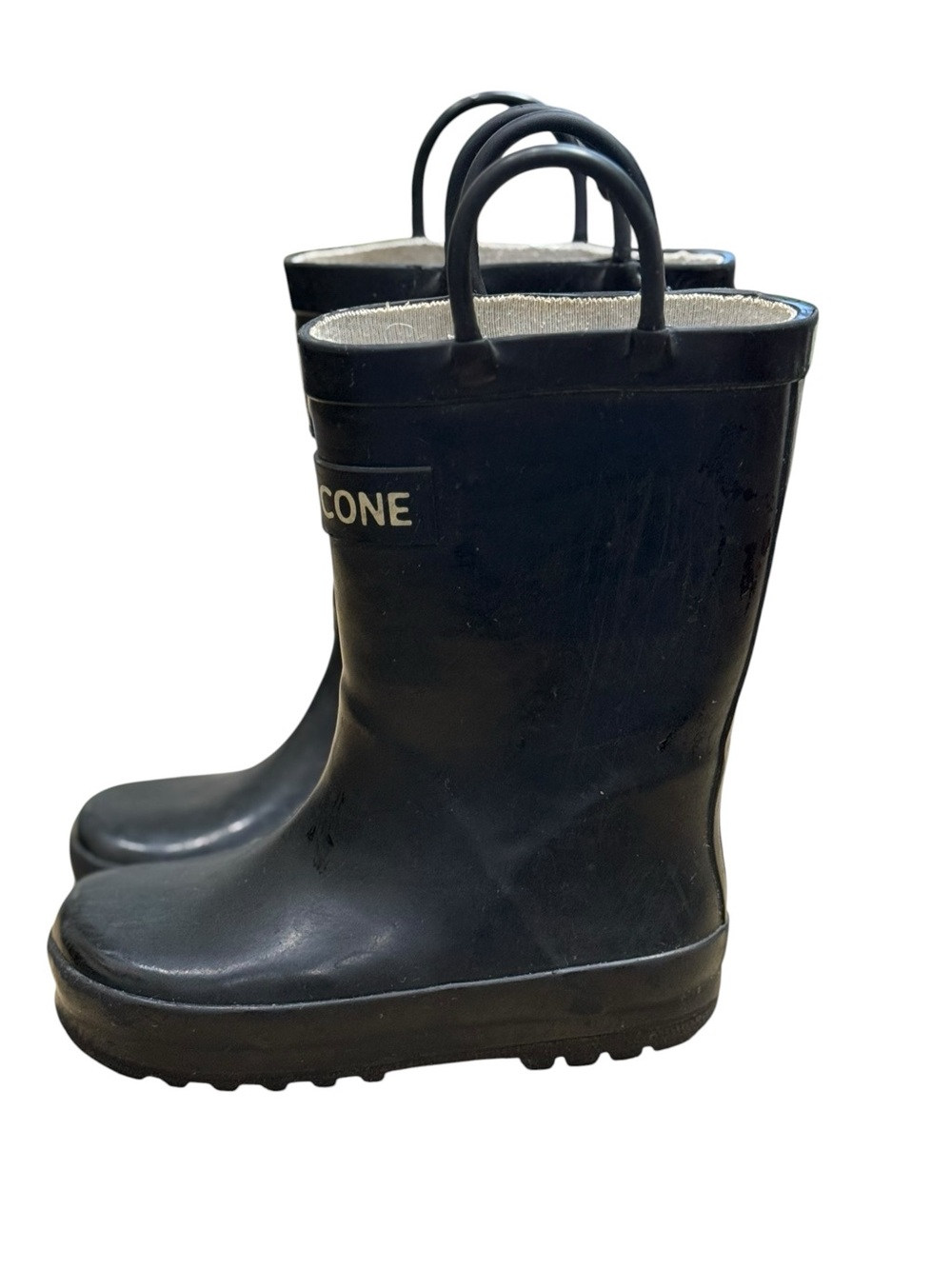 Lone Cone Kids Black Rain Boots Size 7 Waterproof Pull-On Garden Mud Boots